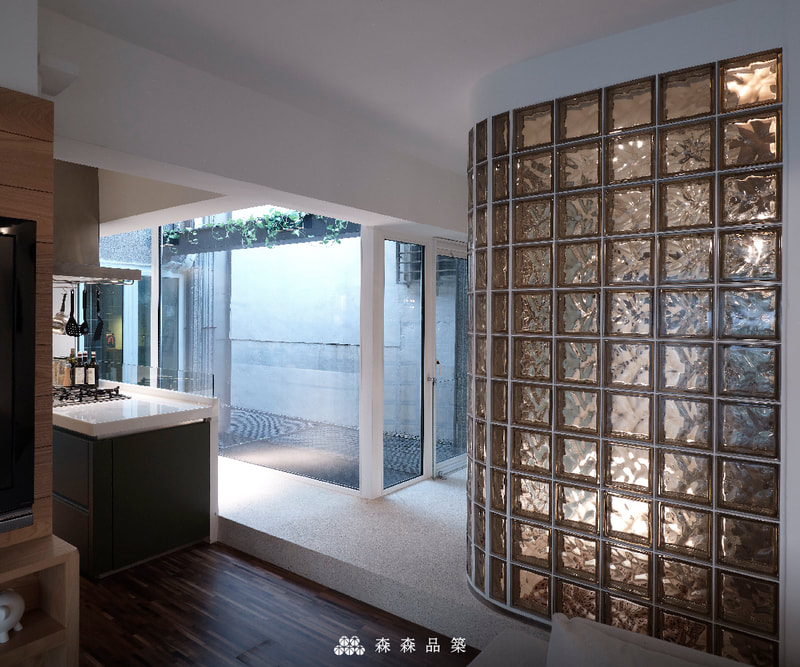 森森品築Q19 彩色玻璃空心磚浴廁隔間設計案例分享 - 