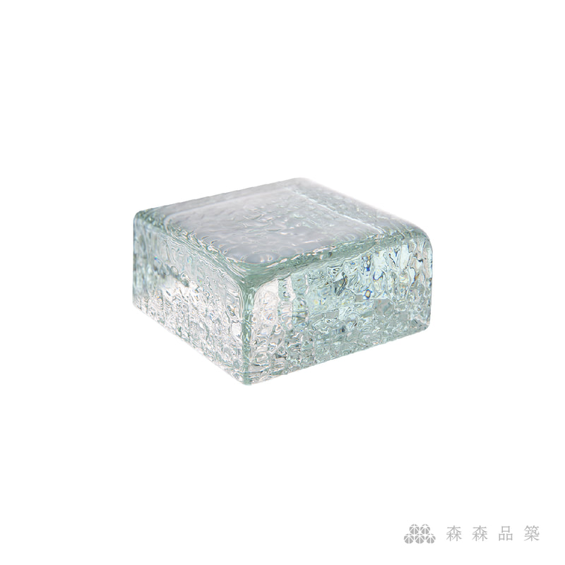 鱷紋光1010實心玻璃磚-透明半磚