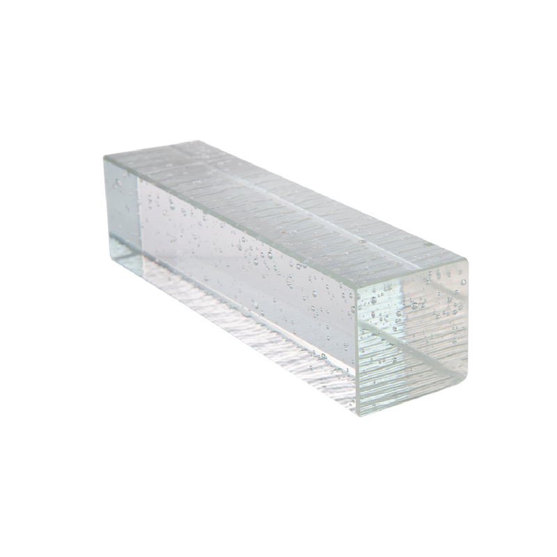 實心玻璃磚 - 單面波紋 鏡面氣泡光2005(透明磚)-森森品築