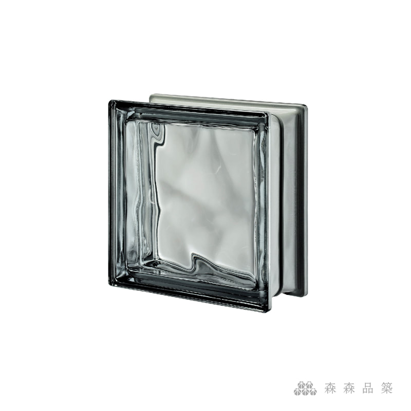 SEVES空心玻璃磚-Q19 O Met 金屬塗層水波紋彩色空心玻璃磚-北歐灰