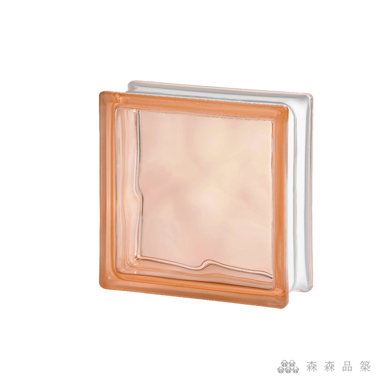 SEVES空心玻璃磚-彩磚1908 WAVE 水波紋粉紅空心玻璃磚