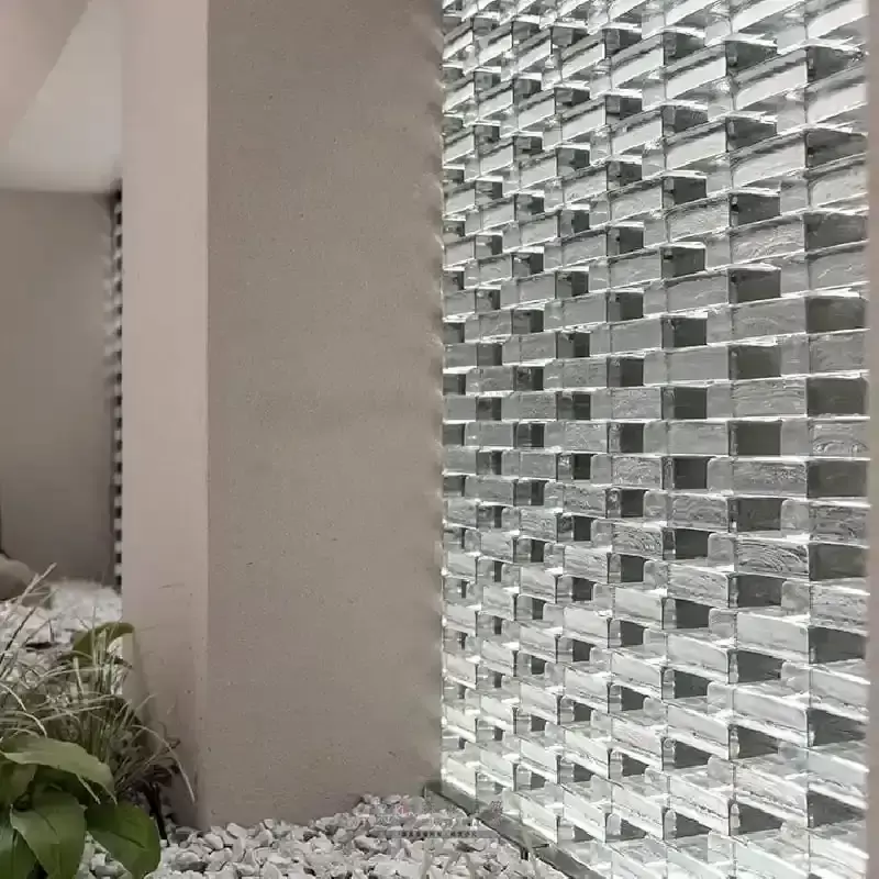 玻璃磚|玻璃磚尺寸|實心玻璃磚-森森玻璃磚；實心玻璃磚設計案例-建築圍牆設計案